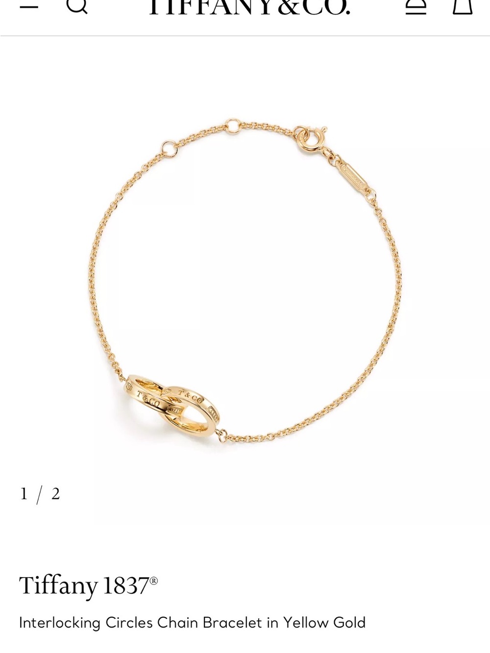 Tiffany & Co. Yellow Gold Interlocking Circles Bracelet